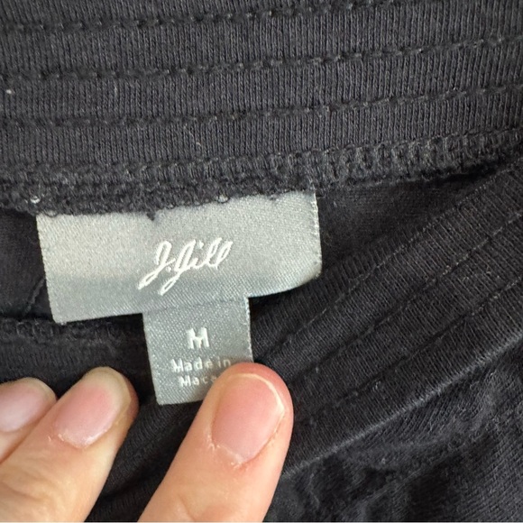 VTG J.Jill Womens Medium Black Scrunched Textured Maxi Dress Pull on Grunge - Picture 3 of 10